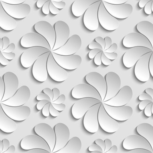 biały papierowy kwiat 3d, koło, tapety 3D. Tapety 3D Tapeta