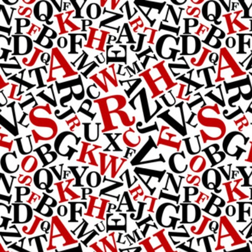 Czarne i czerwone litery alfabetu Tapety Napisy Tapeta