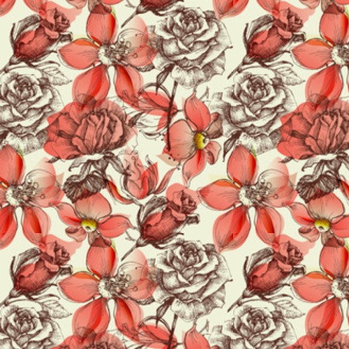 Czerwone róże w stylu retro Tapety Kwiaty Tapeta