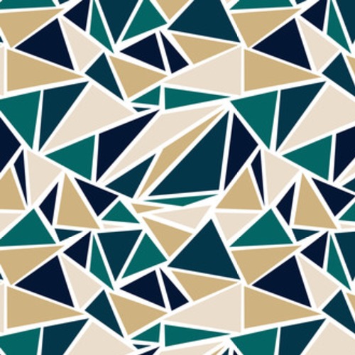 Geometryczny trójkąt w turkusowym i złotym kolorze Tapety Do przedpokoju Tapeta