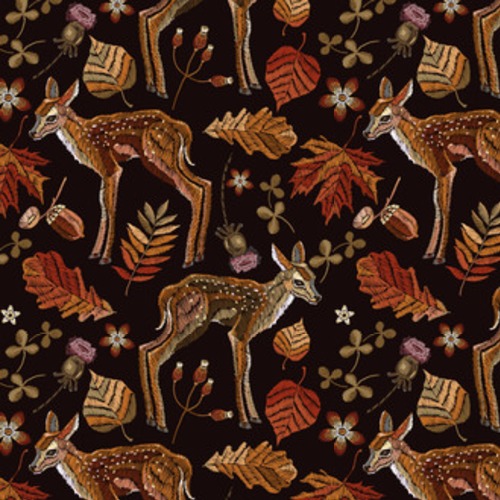 Haftowany jeleń, jesień. Klasyczne jesienne hafty we Tapety Zwierzęta Tapeta