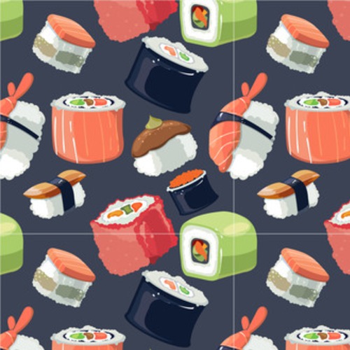 ilustracja sushi Tapety Do kuchni Tapeta