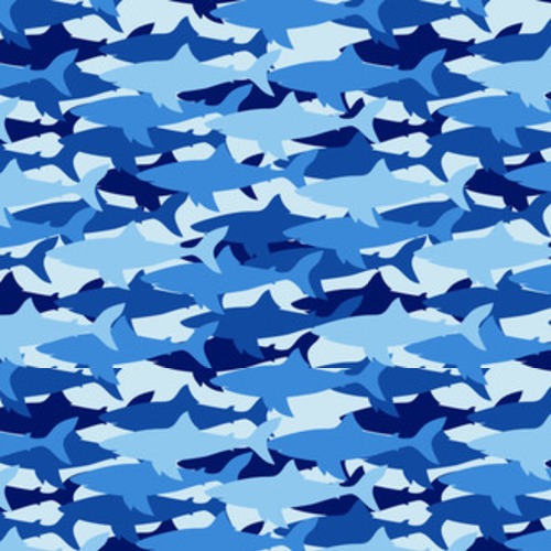 niebieski z rekinami Tapety Do łazienki Tapeta