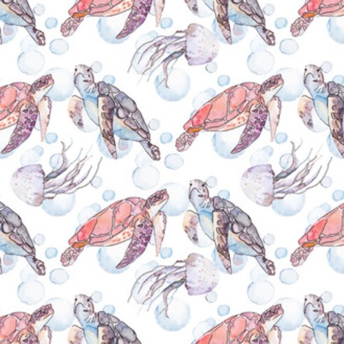Podwodne morze. Żółwie morskie i meduzy. Ocean Tapety Zwierzęta Tapeta