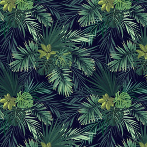 ręcznie rysowane egzotyczny botaniczny z zielonymi Tapety Natura Tapeta