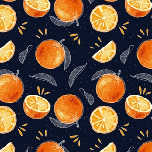ręcznie rysowane pomarańczy i plastry w stylu szkicu. Tapety Owoce i Warzywa Tapeta