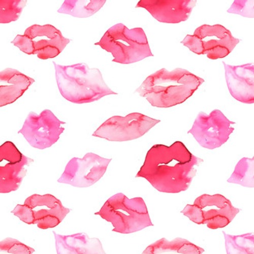 Słodkie różowe usta akwarela Styl Glamour Tapeta