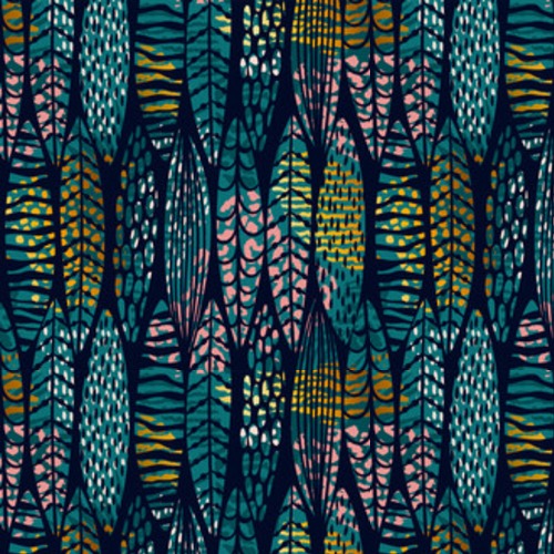 Tribal seamless pattern with abstract leaves. Hand draw texture. Styl Boho Tapeta