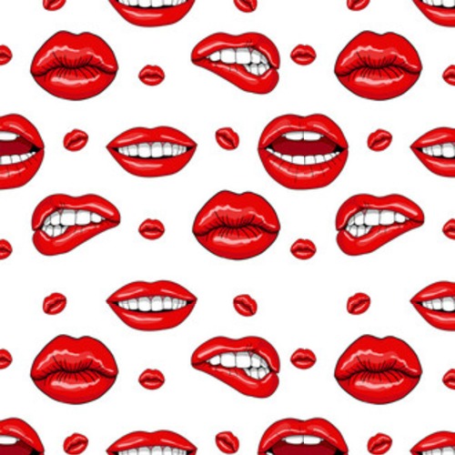 Usta w stylu retro pop-art Styl Glamour Tapeta