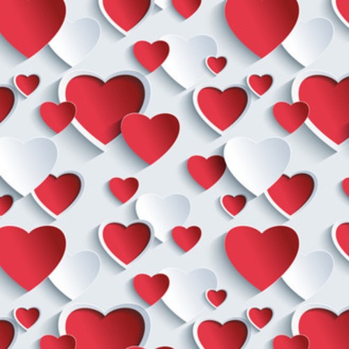 Walentynki z czerwono - szarymi sercami 3d Tapety Miłosne Tapeta