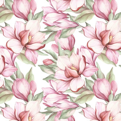 z kwitnącą magnolią. Akwarela ilustracja Tapety Kwiaty Tapeta