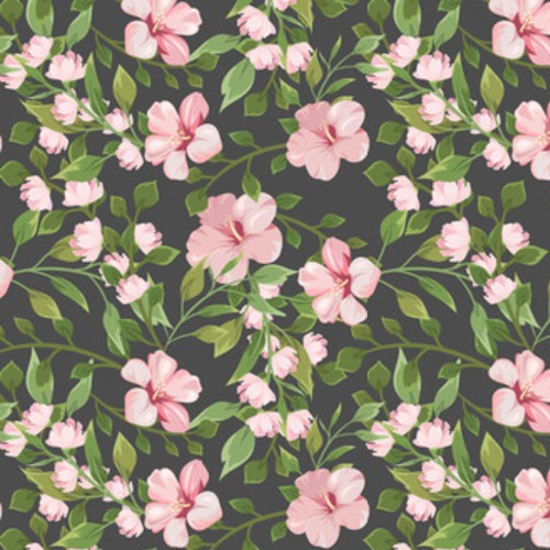 z różowymi kwiatami i kwitnącymi gałęziami Tapety Do sypialni Tapeta