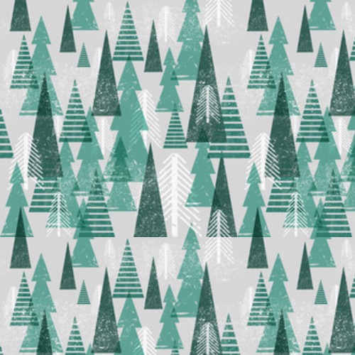 zimowy las. Boże Narodzenie . Zielone drzewa w Styl Skandynawski Tapeta