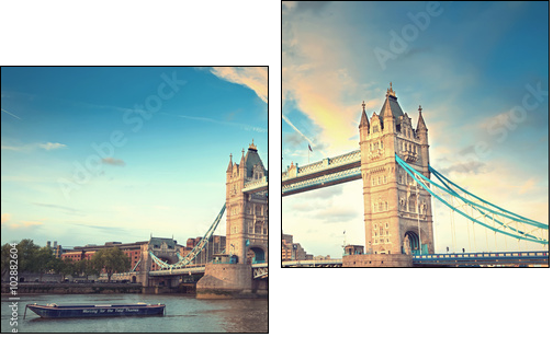Tower bridge at sunset, London - Obraz dwuczęściowy, Dyptyk