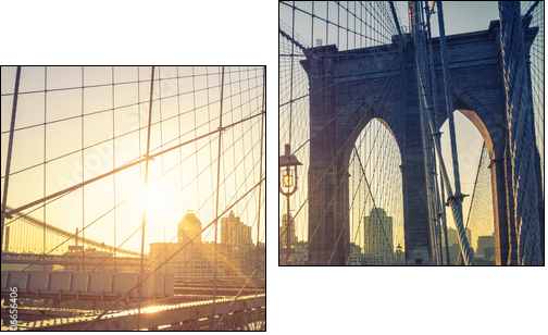 Brooklyn Bridge New York - Obraz dwuczęściowy, Dyptyk