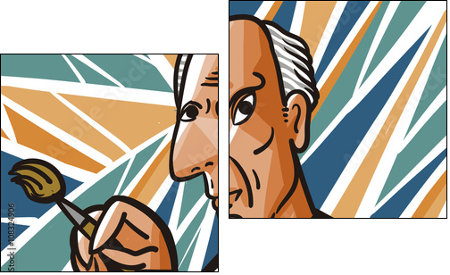 Mistrz Picasso w pop-artowej odsłonie - Obraz dwuczęściowy, Dyptyk