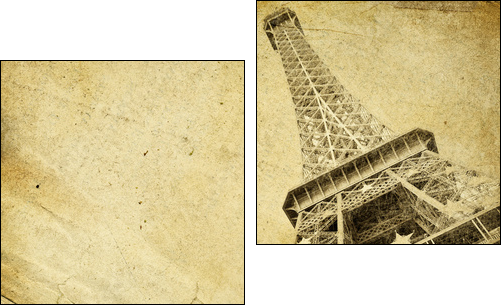 Papeteria vintage – Wieża Eiffela w sepii
 - Obraz dwuczęściowy, Dyptyk