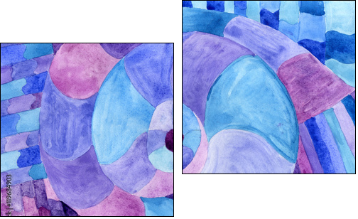 Watercolor Nautilus Picasso in blue. Sea theme watercolor. Sea Picasso. - Obraz dwuczęściowy, Dyptyk