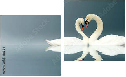 Love Swans  - Obraz dwuczęściowy, Dyptyk