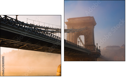 Budapest chain bridge - Obraz dwuczęściowy, Dyptyk
