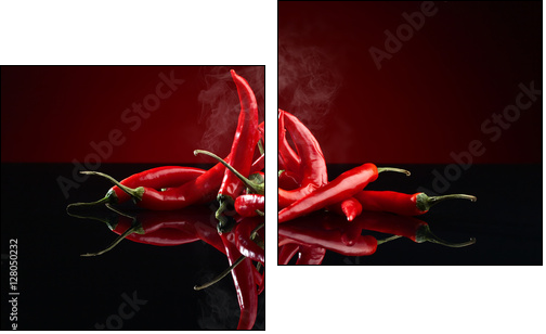  red chilli pepper - Obraz dwuczęściowy, Dyptyk