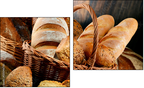 Chleb z pełnych ziaren zbóż - Obraz dwuczęściowy, Dyptyk