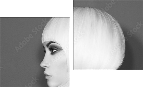 Fashion beautiful blonde with short haircut - Obraz dwuczęściowy, Dyptyk