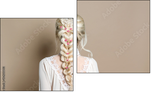 NatÃ¼rliches romantisches Make-up und Styling fÃ¼r eine Hochzeit - Obraz dwuczęściowy, Dyptyk