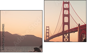 Golden Gate Bridge of San Francisco - Obraz dwuczęściowy, Dyptyk