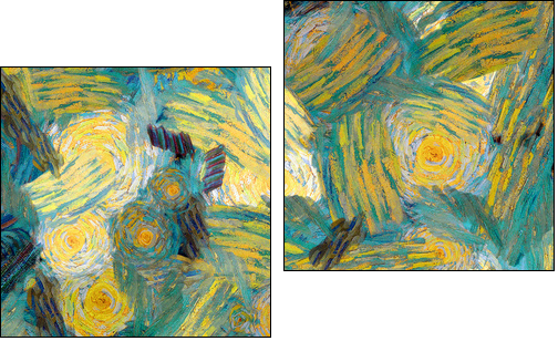 Varicoloured texture from oil paints - Obraz dwuczęściowy, Dyptyk