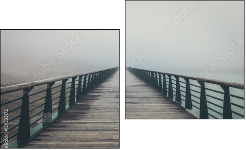 Drewniane molo w porannej mgle
 - Obraz dwuczęściowy, Dyptyk