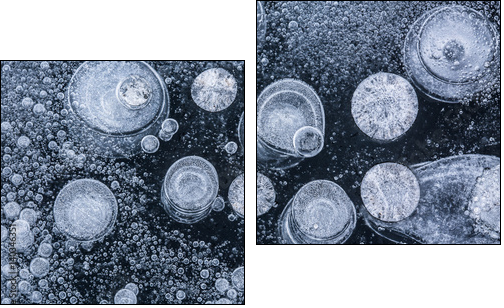 Ice bubbles abstract pattern - Obraz dwuczęściowy, Dyptyk