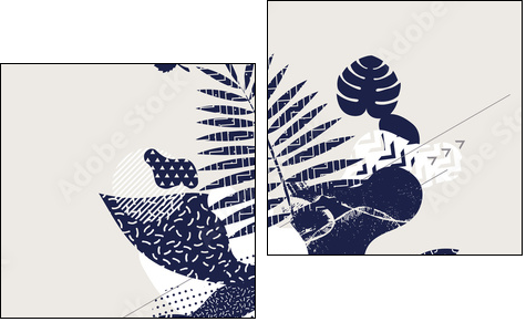 Abstract floral background - Obraz dwuczęściowy, Dyptyk