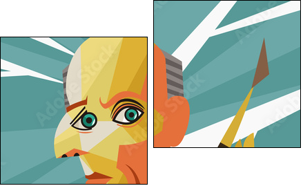 cubist portrait of a painter - Obraz dwuczęściowy, Dyptyk