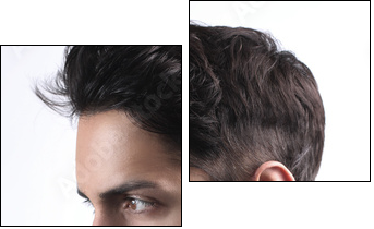 Side view portrait of  stylish young man wth a modern hairstyle  - Obraz dwuczęściowy, Dyptyk