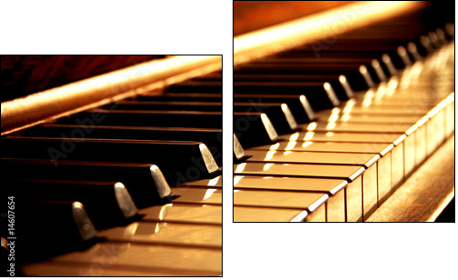 Golden Piano Keys  - Obraz dwuczęściowy, Dyptyk