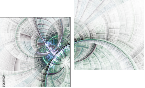 Clocwork fractal texture, digital artwork for creative graphic design - Obraz dwuczęściowy, Dyptyk
