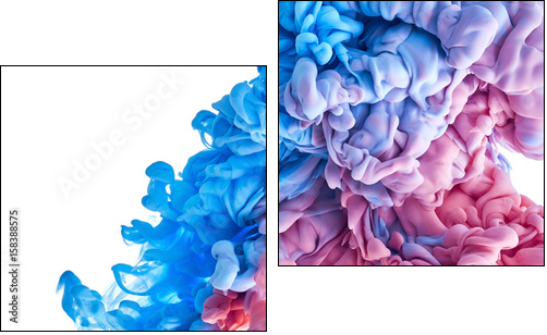Color drop in water - Obraz dwuczęściowy, Dyptyk
