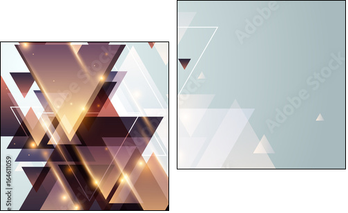 Triangle light background - Obraz dwuczęściowy, Dyptyk