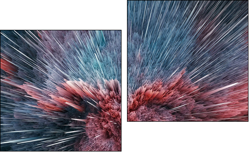 Colorful galaxy abstract cosmic background. Shiny fantasy universe. Deep cosmos. Infinity exploration. 3d illustration - Obraz dwuczęściowy, Dyptyk