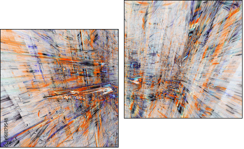 Abstract cyber city, futuristic concept - Obraz dwuczęściowy, Dyptyk