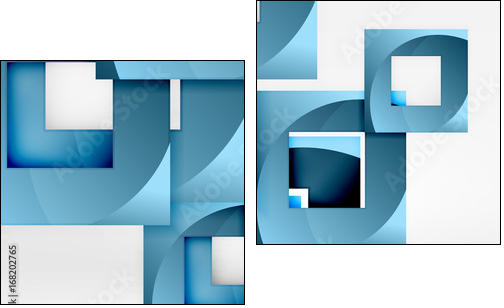 Squares geometric object in light 3d space, abstract background - Obraz dwuczęściowy, Dyptyk
