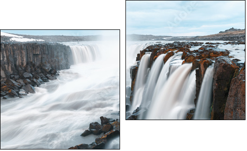 Magia przemijających wodospadów - Obraz dwuczęściowy, Dyptyk