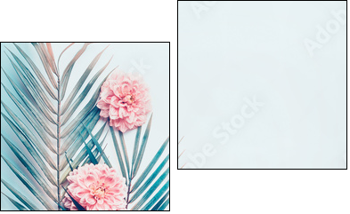 Z tropikalnym wdziękiem kwiatów - Obraz dwuczęściowy, Dyptyk