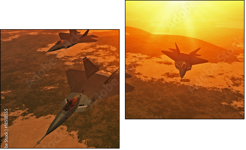 Fighter Plane Formation  - Obraz dwuczęściowy, Dyptyk