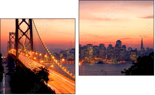 Złote bramy San Francisco 
 - Obraz dwuczęściowy, Dyptyk