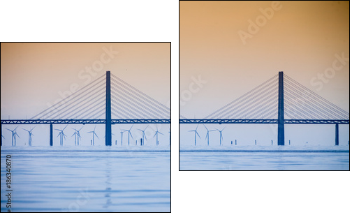 the oresund bridge between denmark and sweden - Obraz dwuczęściowy, Dyptyk