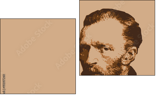Van Gogh - peintre - portrait - personnage célèbre - Vincent Van Gogh - artiste peintre - - Obraz dwuczęściowy, Dyptyk