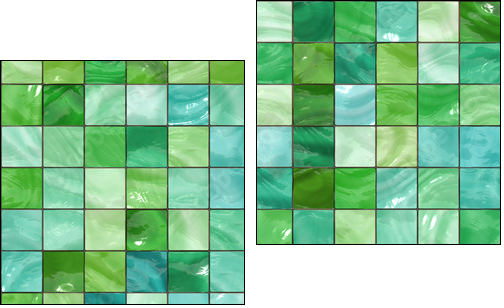Malowana mozaika – szaleństwo zieleni na ścianie
 - Obraz dwuczęściowy, Dyptyk