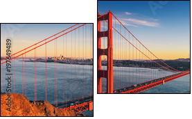 Golden Gate bridge, San Francisco California - Obraz dwuczęściowy, Dyptyk